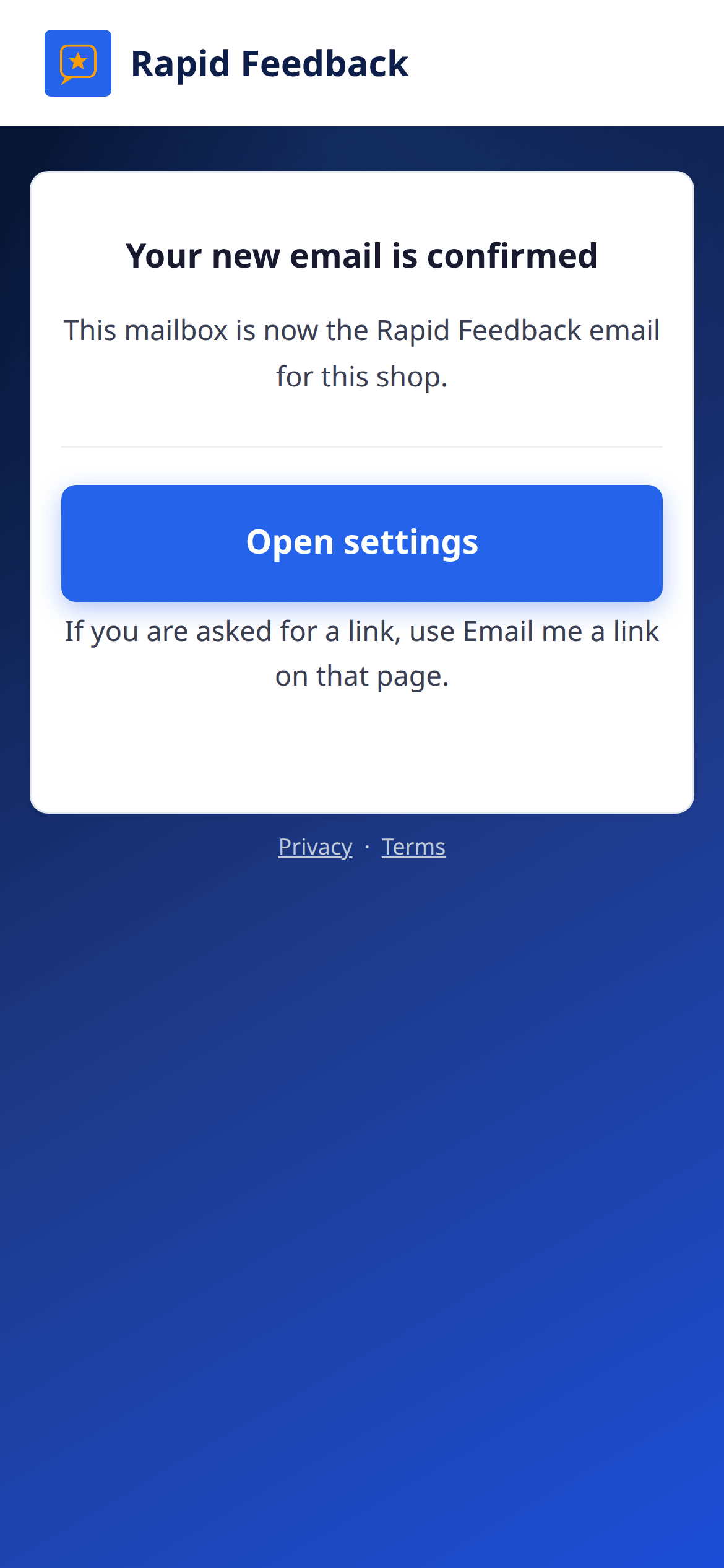 Your new email is confirmed