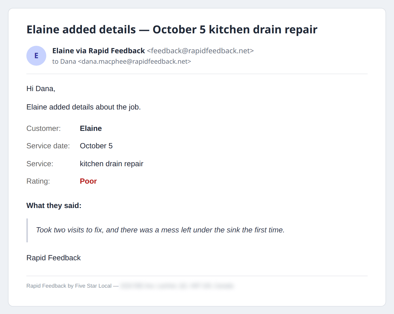 The added details email on a computer