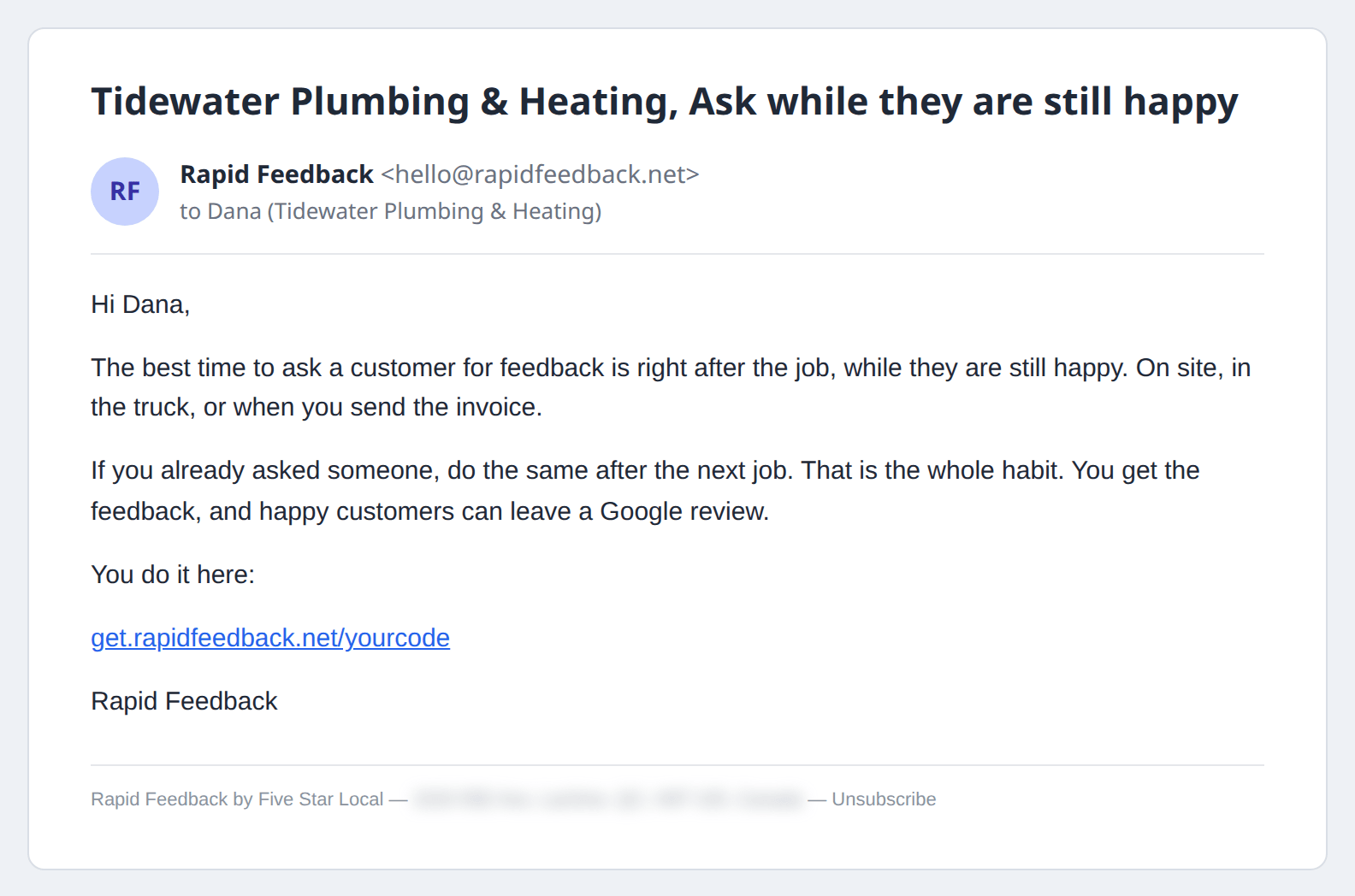 The Ask while they are still happy tip email