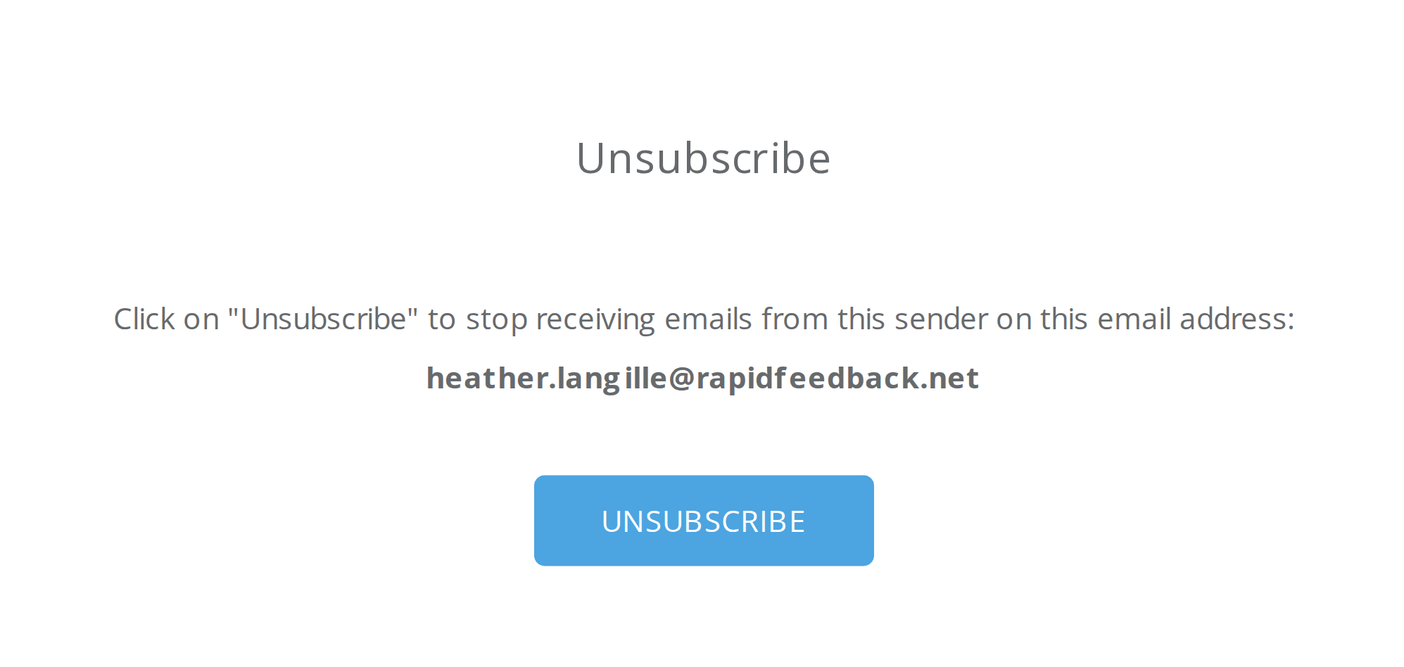 The unsubscribe page that opens from a hello@ email
