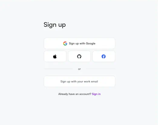 Make.com's sign-up page